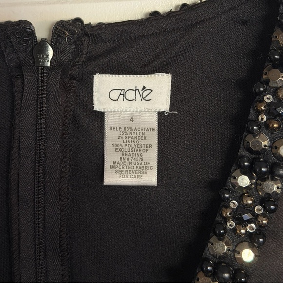 Cache Black Ruched Midi Dress - Picture 4 of 5